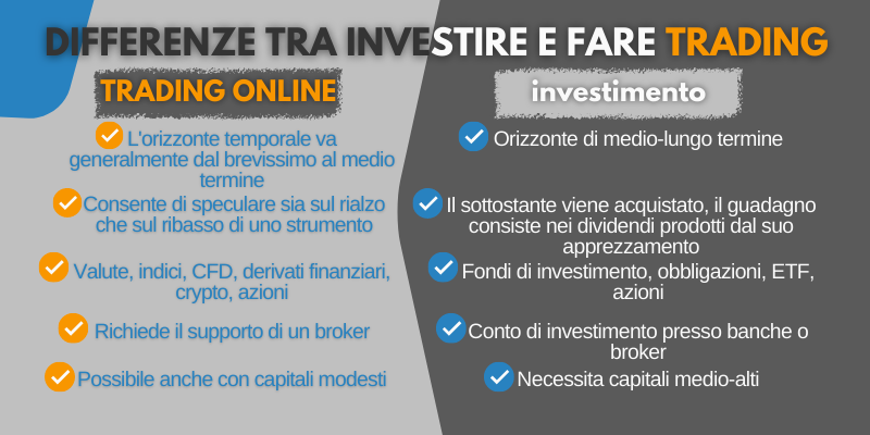 Trading e Investimenti: caratteristiche e differenze