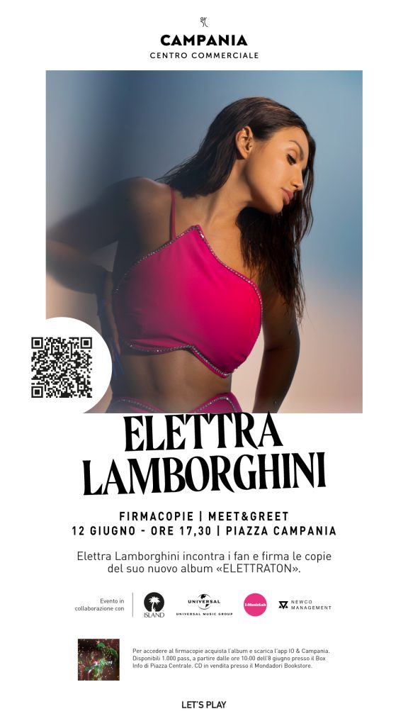 Elettra Lamborghini al Centro Commerciale Campania presenta il suo nuovo album e incontra i fan