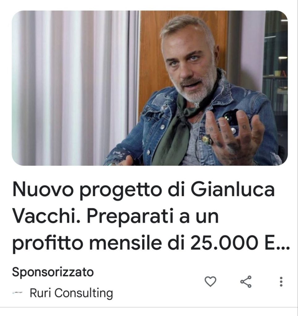 Gianluca Vacchi e il progetto con profitto