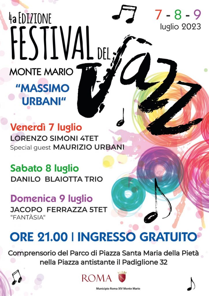 Roma, torna il jazz a Monte Mario: dal 7 al 9 luglio festival Massimo Urbani