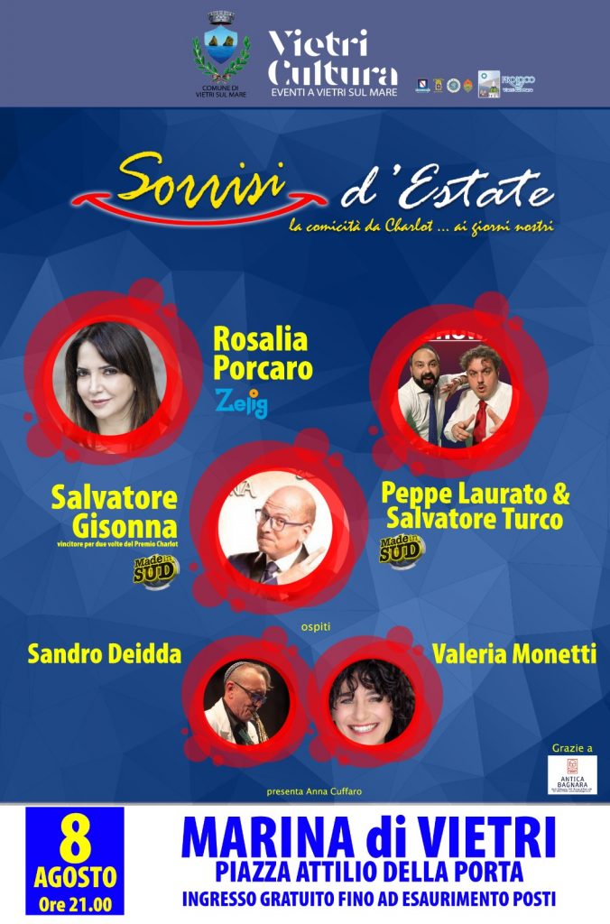 A Marina di Vietri sul Mare “Sorrisi d’estate”, una serata dedicata a comicità e musica