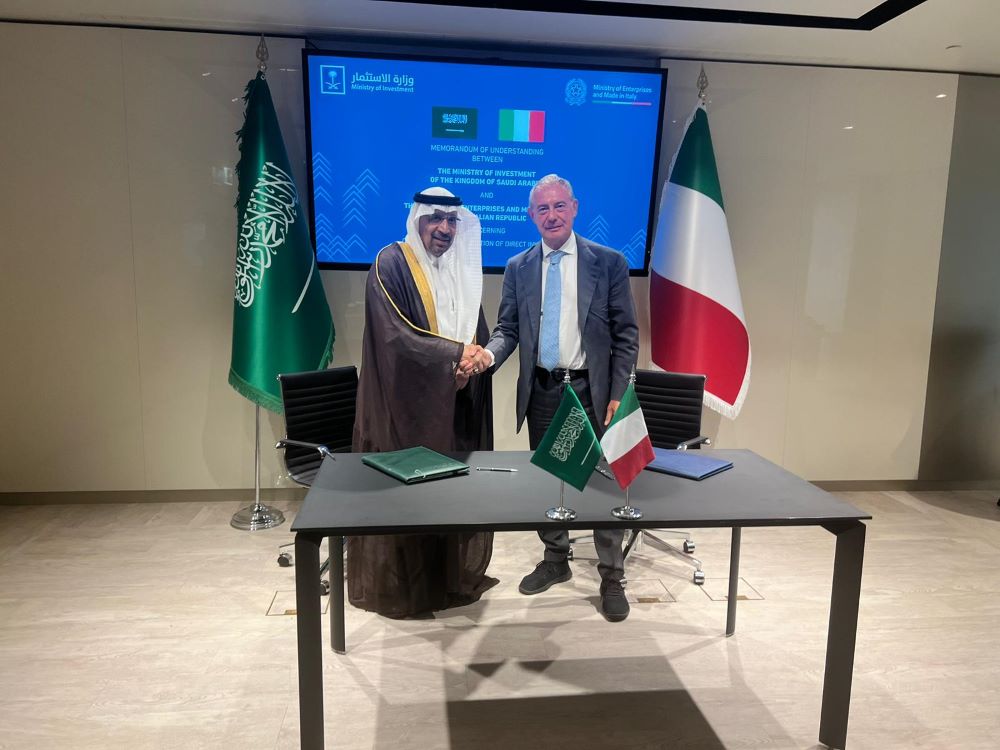 Italia e Arabia Saudita firmano protocollo d’intesa sugli investimenti