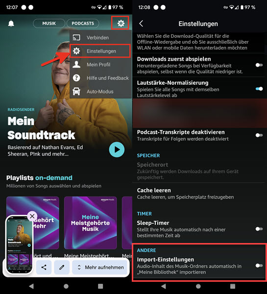 Amazon Music e Spotify: software pirata in playlist