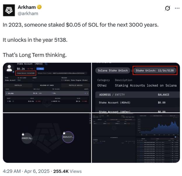 Trader mette in staking 0,05$ di SOL per 3.000 anni: ecco quanto varranno nel 5138